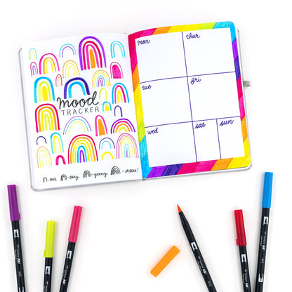 Tombow 56185 Dual Brush Pen Art Markers, Bright, 10-Pack