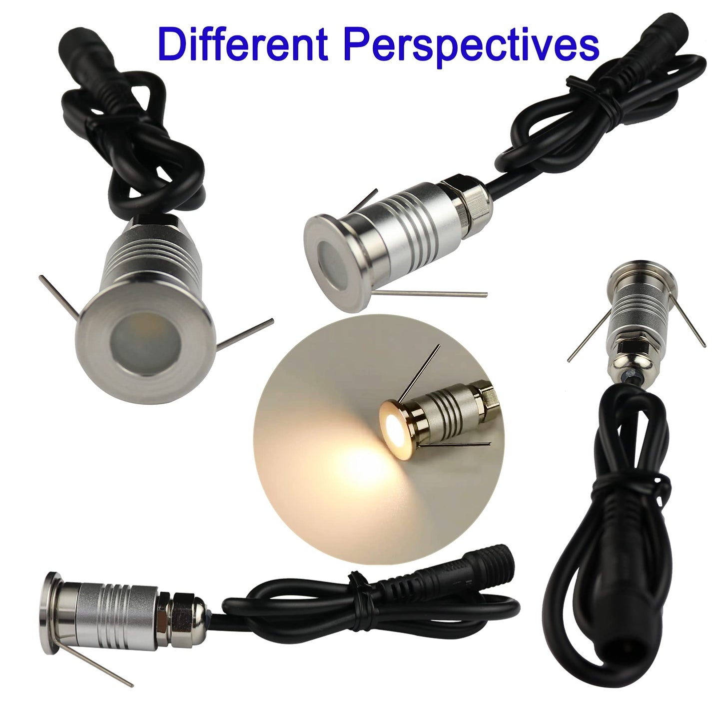 CNBRIGHTER LED Mini In-Ground Well Light-Finger Size,1W 12V DC,120° Wide Beam Angle,IP67 Waterproof,Recessed Marker Indicator Underground Outdoor Landscape Lighting,Warm White-3000K (1 Pack)