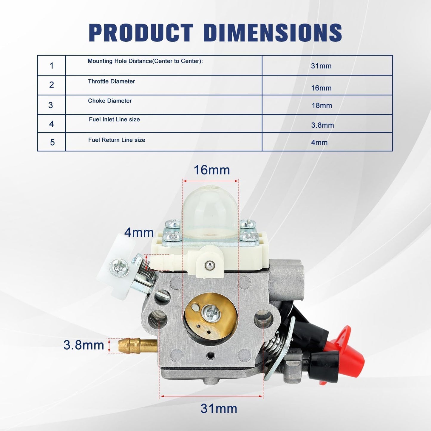 Powtol FS56RC Carburetor for Stihl FS 56 RC FS56 KM56RC FS70R FS70 FS70 FS40 FC70 HT56C FC56 KM56 FS50 HT56 Trimmer Weedeater Parts C1M-S267A