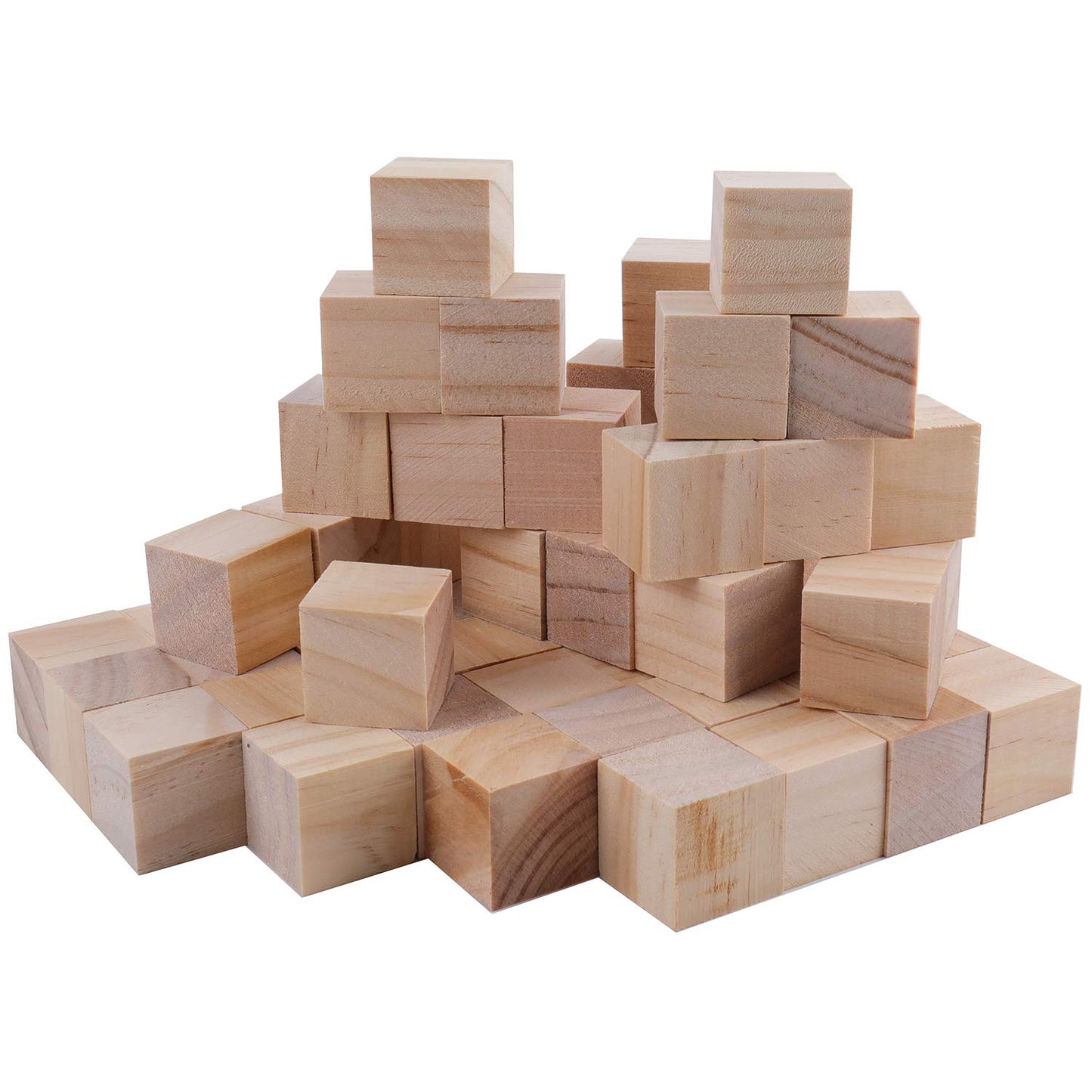 Tosnail 150 Pack 1 Inch Unfinished Wooden Cubes, Blank Wooden Blocks for Crafts Making