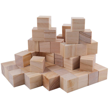 Tosnail 150 Pack 1 Inch Unfinished Wooden Cubes, Blank Wooden Blocks for Crafts Making