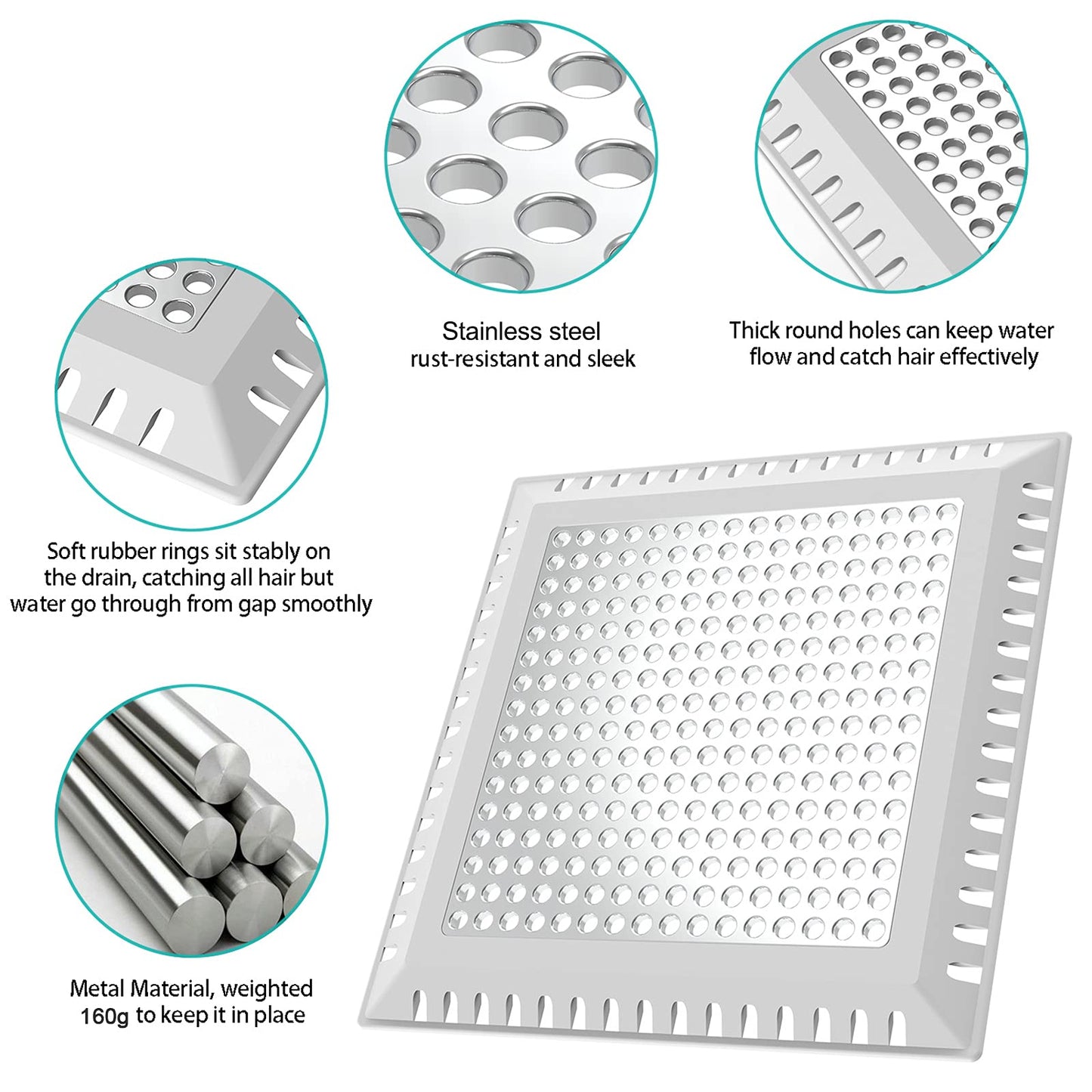 Aojuxix Shower Drain Hair Catcher/Drain Protector/Shower Drain Cover for Bathroom Floor Drain