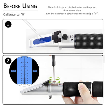0-90% Brix Meter Refractometer,V-Resourcing Portable Hand Held Sugar Content Measurement for Sugar, Food, Fruit, Beverages Honey