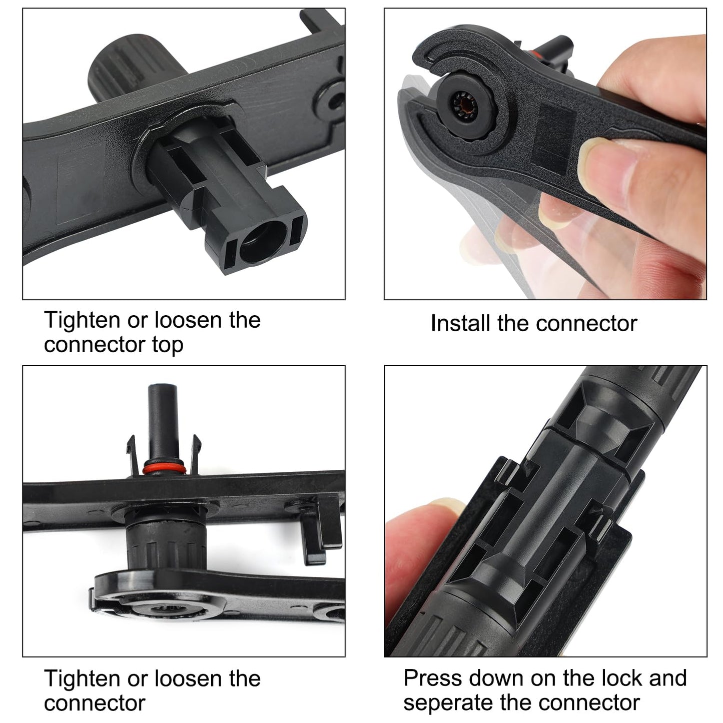 20Pairs/40PCS Solar Panel Connectors MC4 Male & Female Solar Cable Connectors Adapter IP67 Waterproof Dustproof Connector with 2 Pack Spanners 1000V 2.5mm²-6mm²
