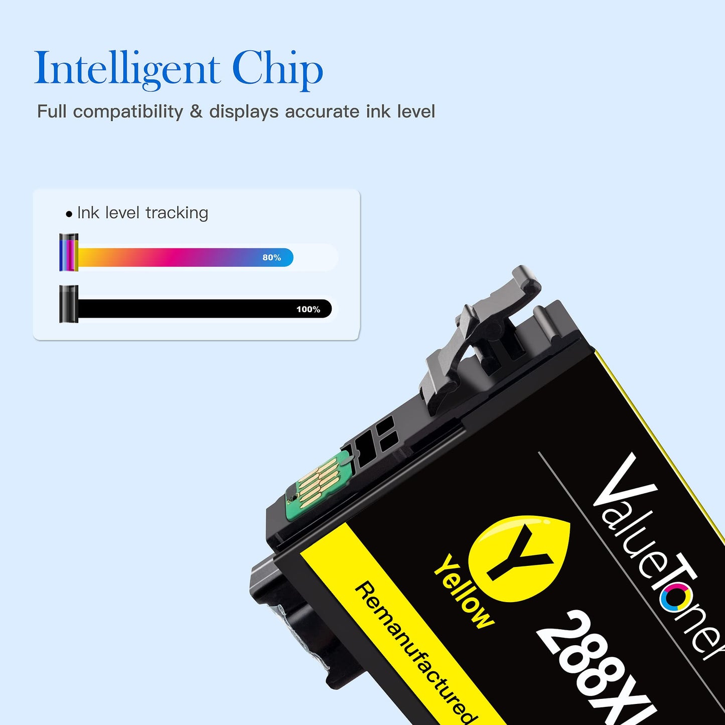 Valuetoner Remanufactured Ink Cartridge Replacement for Epson T288XL 288XL 288 XL to use with XP-430 XP-340 XP-440 XP-330 XP-434 XP-446 Printer (2 Black, 1 Cyan, 1 Magenta, 1 Yellow, 5 Pack)