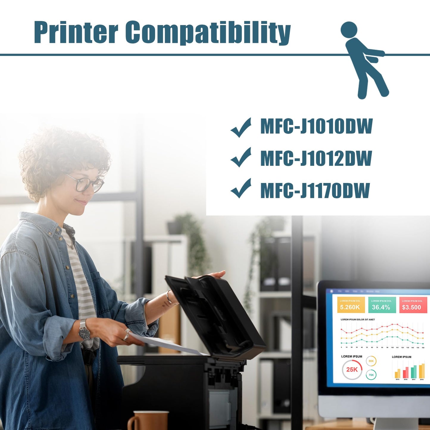 T215 215 Ink Cartridges Combo Pack Remanufactured Replacement for WF-100 WF-110 WF100 WF110 Printers (3 Black, 2 Tri-Color)