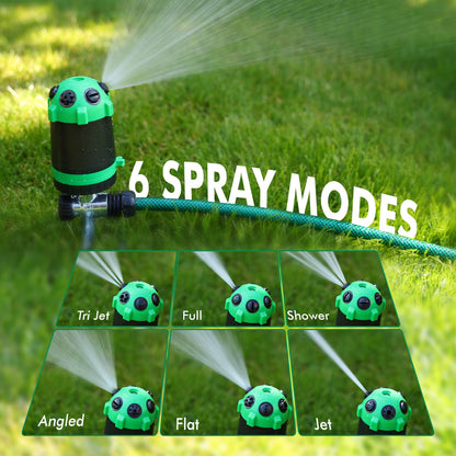 RESTMO Gear Drive Sprinkler with Metal Spike Base, 6-Pattern Multi-Adjustable Lawn Sprinklers for Yard, Heavy Duty Watering System for Garden Plant, Flower Bed and Large Area Watering