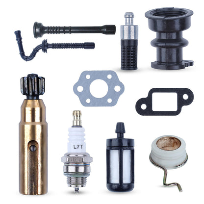 Adefol Oil Pump Worm Gear Fuel Oil Hose Filter Kit for Stihl 025 023 021 MS250 MS230 MS210 Chainsaw Parts 11231412200 11236403200 Intake Manifold Boot