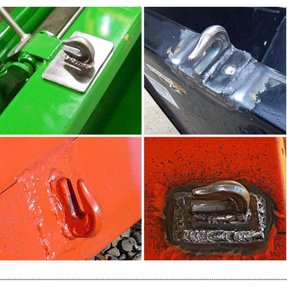 MUKCHAP Weld-on Grab Chain Hooks,4 Packs 3/8" Heavy Duty Tow Hook,G70 Forged Steel Tractor Hook Weldable Compatible for Tractor Bucket,Crane,Chain Hoist,Forklift,Maximum Break Strength 6600 lbs