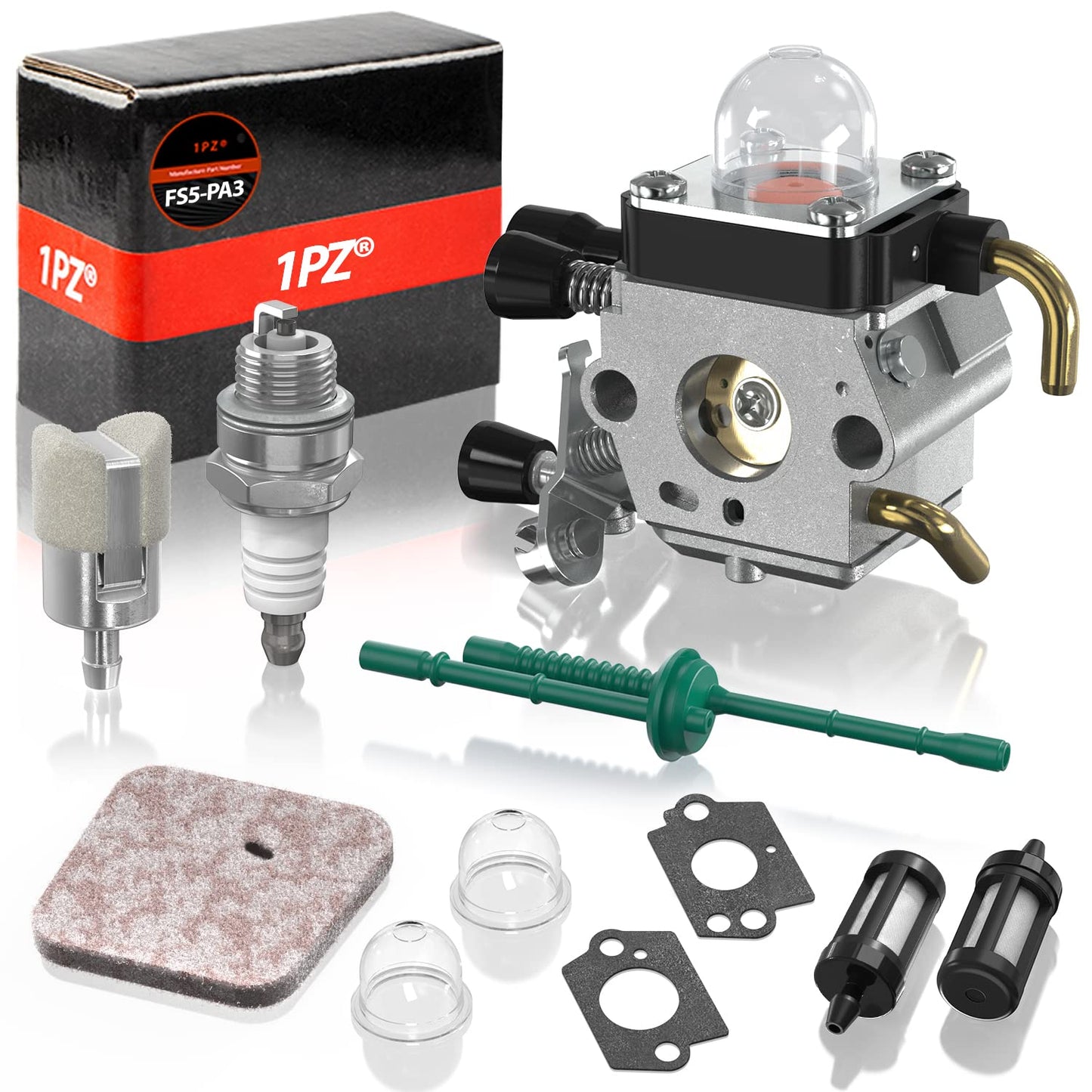 1PZ FS5-PA3 Carburetor Replacement for Stihl FS38 FS45 FS46 FS55 KM55 HL45 FS45L FS45C FS46C FS55C FS55R FS55RC FS85 FS80R FS85R FS85T FS85RX KM55 HL45 String Trimmer Weed Eater