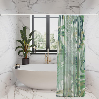SUNALLY Shower Curtain Rod Adjustable 32-75 Inch, Spring Tension Shower Curtain Rods Stainless Steel Telescoping Curtain Rod for Bathroom or Windows, No Drilling, No Slip, No Rust, White