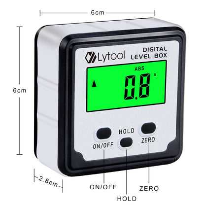 Digital Angle Finder, Lytool Digital Angle Gauge Magnetic,Inclinometer Level,Angle Measuring Tool with Backlight and Magnetic Base, Reading Quickly Stabilizes, for Woodworking, Construction, Machinery