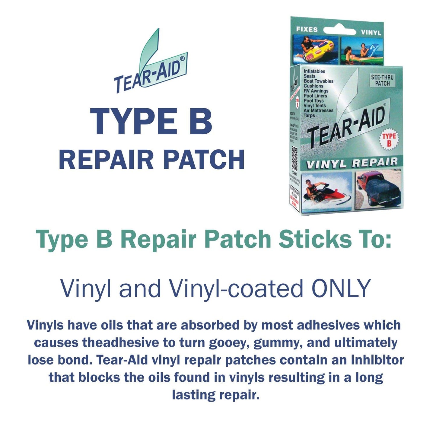 Tear-Aid Repair Airhead Tear-Aid Vinyl Repair Kit, Packaging May Vary,multicolor,1 Pack,D-KIT-B01-100
