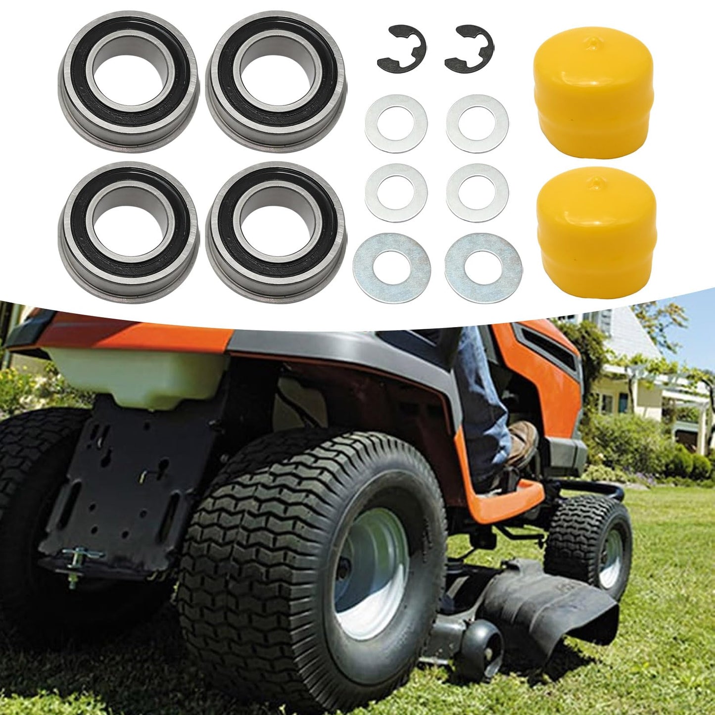 SYOWADA Front Wheel Bearing Bushing Kit Replacement for John Deere LA100 L105 LA115 LA125 LA130 LA135 LA140 LA145 LA150 LA155 LA165 LA175, for Wheels with 1.375" Rim and 0.750" Axle Sizes