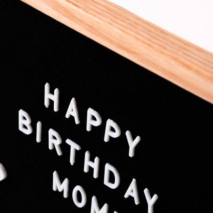 Black Felt Letter Board | 12"x12" Classy Wooden Frame with White Letters | Premium Changeable Sign Boards for Home Decor Motivational Quotes Baby Announcement Price List Message Letterboard With Stand For Small Business