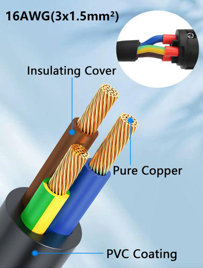 CERRXIAN NEMA5-15P to PowerCON True Power Cable, 16AWG 15A 125V Profeesional NEMA-15P Male to PowerCon True1 Male Extension Wire for Outdoor Stage Light Series LED Screen - 2M / 6.6FT