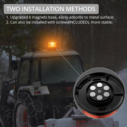 Justech 40LED Flashing Beacon LED Strobe Light Emergency Warning Strobe Light Magnetic Amber Strobe Lights 7 Flash Modes for Vehicle Forklift Truck Vehicle Tractor Bus