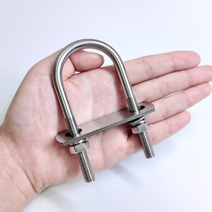 SRZTXU 4 Sets M8 U-Bolts,u-Bolts 1.5" (40mm) Wide,304 Stainless Steel u-Bolts,with Nuts,Bolt Plate and washers (4, M8 x 40mm x 90mm)