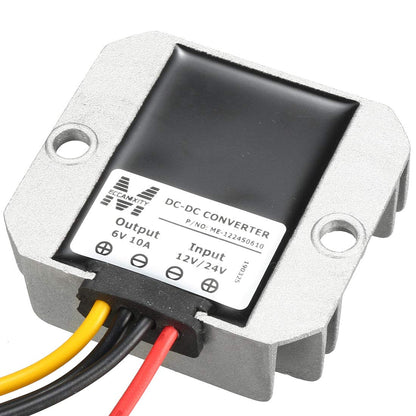 uxcell Power Voltage Converter DC 12V/24V to DC 6V 10A 60W Waterproof Voltage Convert Transformer