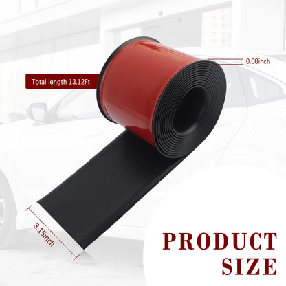 13Ft*3.15In Side Skirts for Cars Anti-Scratch,Self-Adhesive Side Skirt Rubber Edge Trim for 4 Car Doors&Bumper Protector,Universal Car Door Edge Protector Cars Accessories