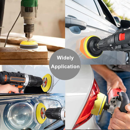 3 Inch Sanding Disc Drill Polishing Kit Sanding Attachment, 158 Pcs Wet Dry Car Headlight Restoration Kit Hook and Loop Sandpaper with 1/4" Shank, Backing Pads, Interface Pads and Polishing Pads