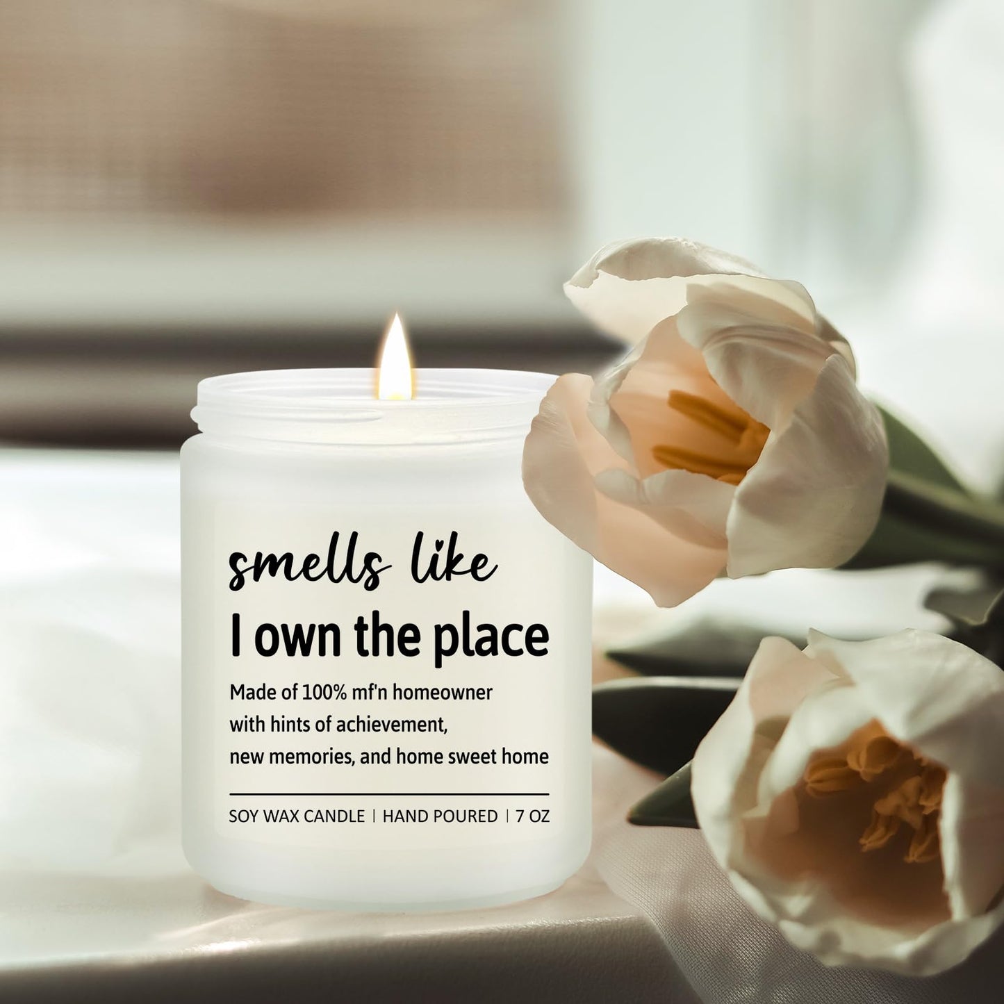 Volufia House Warming Gifts New Home - Closing Gifts for Home Buyers, Housewarming Decoration Ideas for Friend, New Homeowner, Women, Mom - Lavender Scented Candle