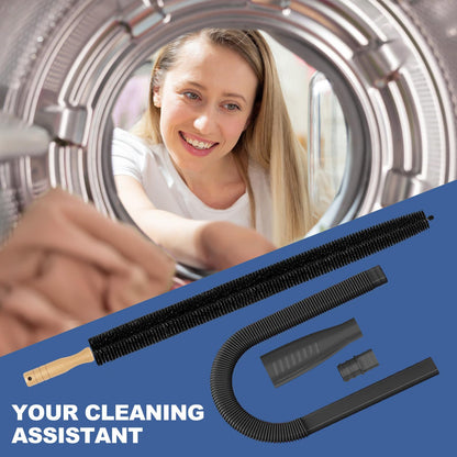 Sealegend 2 Pieces Dryer Vent Cleaning Kit, Dryer Lint Brush Vacuum Hose Attachment Brush Lint Remover Power Washer and Dryer Vent Vacuum Hose Replacement Parts，Black