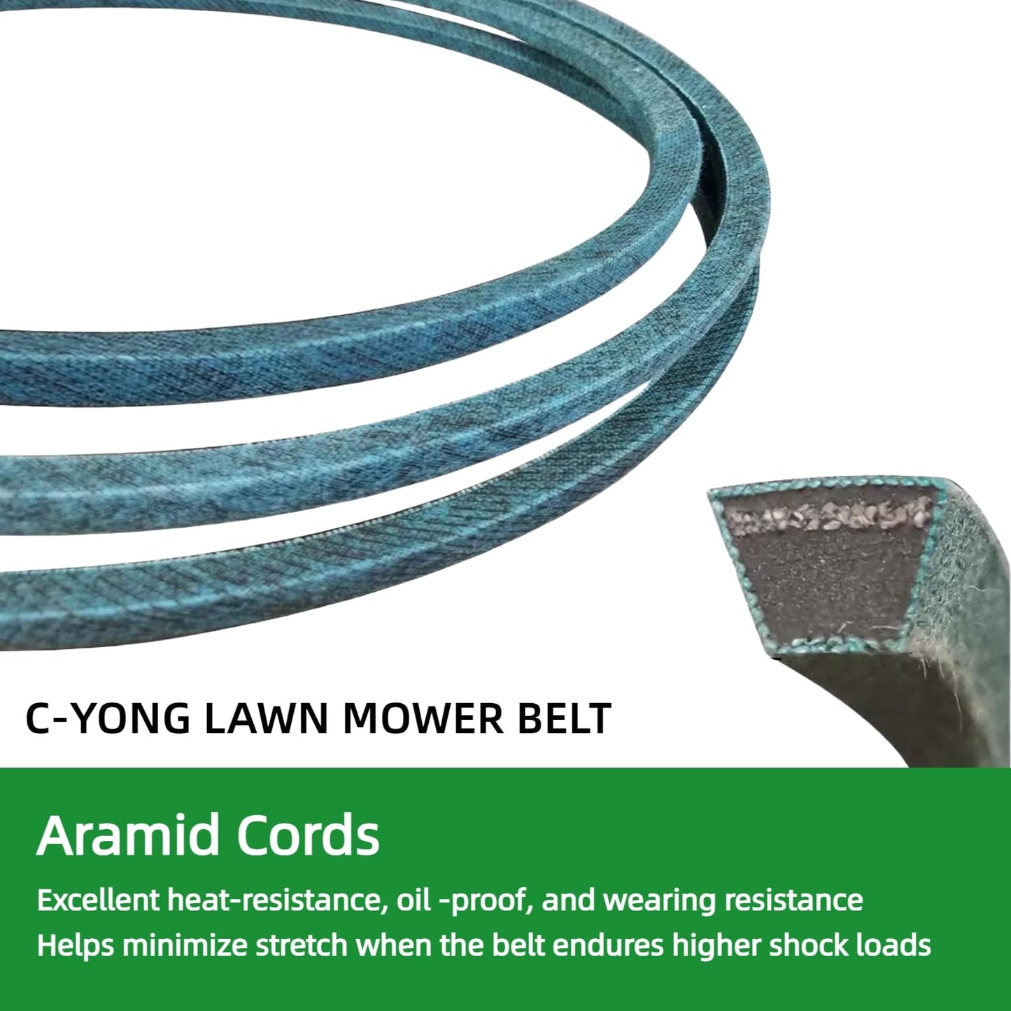 1/2" X141 1/8" Deck Belt Made with Kevlar for John Deere GX21833 GX20571 145 155C D140 D150 D160 E140 E150 E160 LA130 LA140 LA145 X140 X165 X166