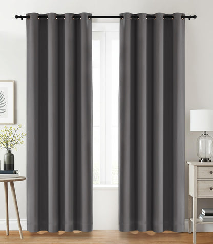Utopia Bedding Blackout Curtains 2 Panels - 96 Inches Long Thermal and Sound Insulated, Room Darkening Grommet Curtains for Bedroom Living Room Windows (Grey - 52x96 Inches)