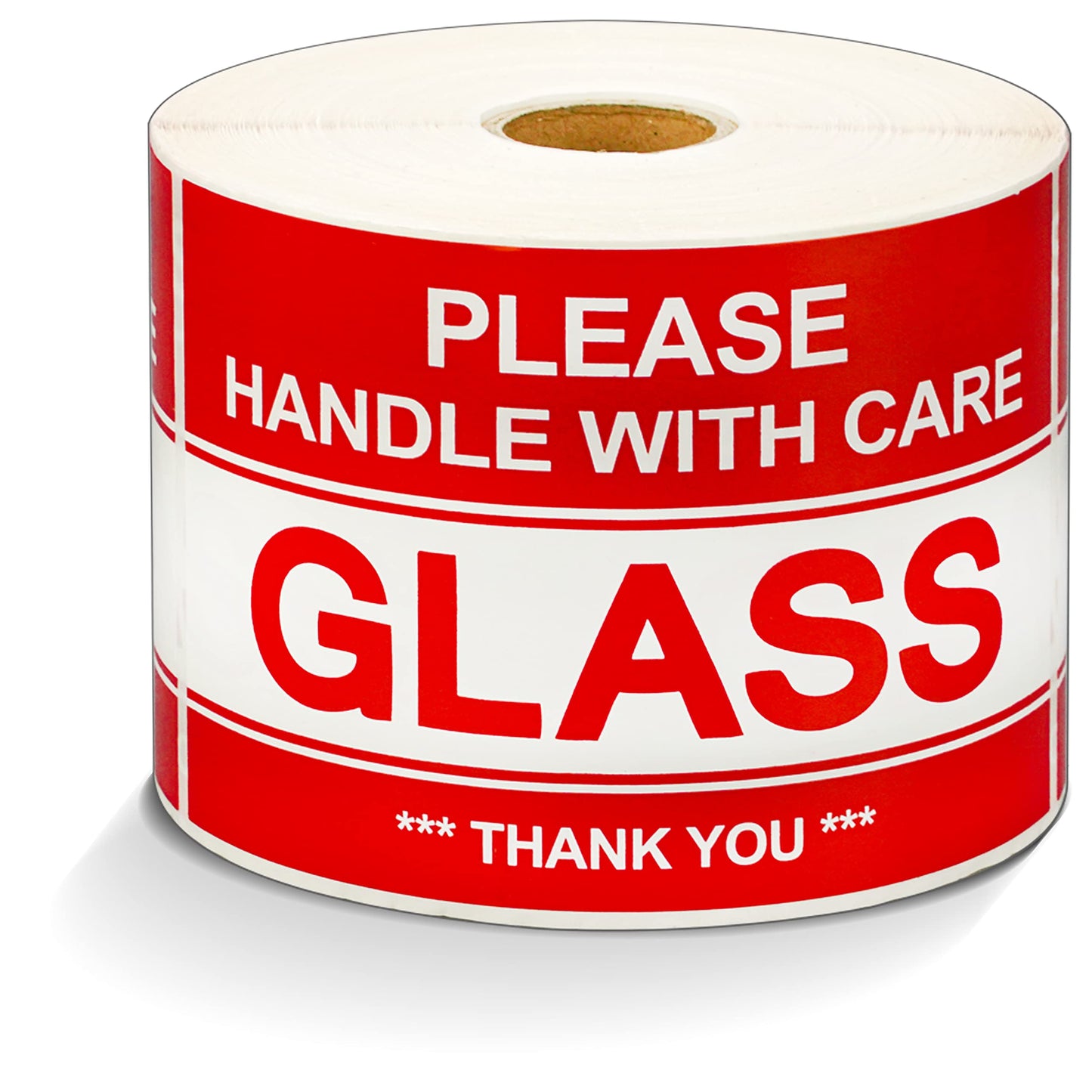 Aegis Adhesives - 3" X 5" (1 Roll, 500 Stickers) Glass - Please Handle with Care - Thank You Warning Shipping Labels