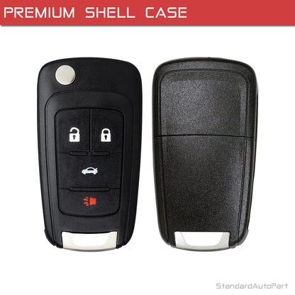 StandardAutoPart 4 Button Flip Key fob case Compatible with Chevy Cruze Equinox Sonic Malibu Impala Camaro Terrain Lacrosse Regal Verano Encore Allure OHT01060512 [Shell Case Only]