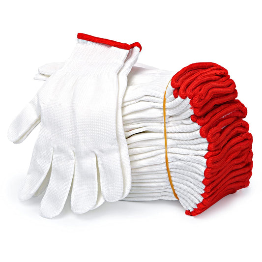 Apauls 12Pairs Cotton Work Gloves, Safety Protection Work Gloves for Painter Mechanic Industrial Warehouse Gardening Construction Men & Women, BBQ Thicker Industry Workhouse Working