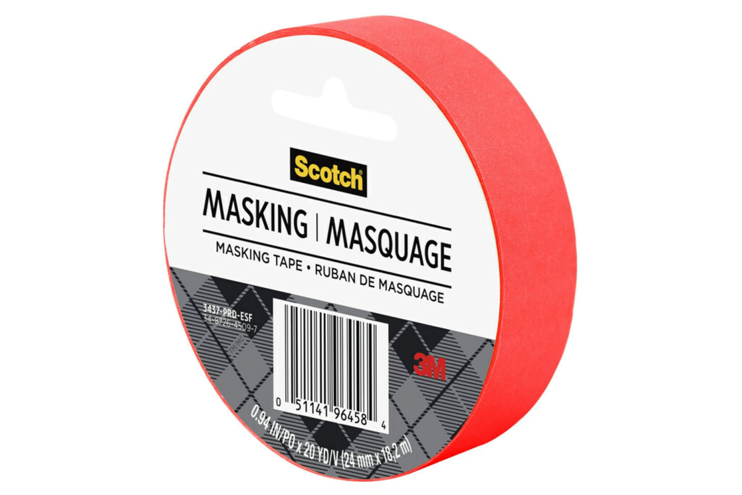 Scotch Expressions Masking Tape, 1-Inch x 20-Yards, Primary Red, 6-Rolls/Pack