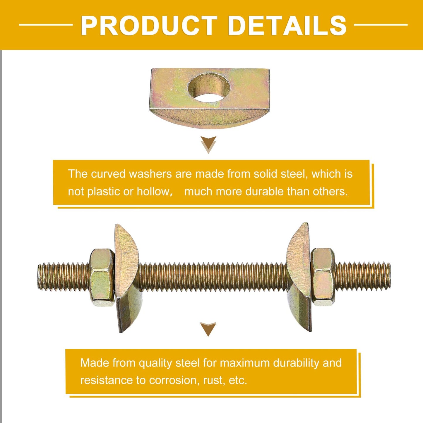 uxcell Countertop Connector, 5/16" x 3-1/2" Desktop Fastener Furniture Connecting Kit Used to Connect Table top Bed Butcher Block Countertops 10Pcs