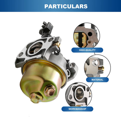 196cc 6.5HP Carburetor with Recoil Pull Starter Replacement for Champion 3000 3500 4000 Power Equipment Watt Gasoline Generator Replace 46561 46558 46539 46551 46555 46596 46533 196cc Carburateur