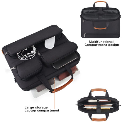 DOMISO 17-17.3 Inch Laptop Bag Business Briefcase Messenger Shoulder Bag Compatible with 17" Laptops/17.3" HP Pavilion/MSI GS73VR Stealth Pro/Dell/Acer/Asus,Black