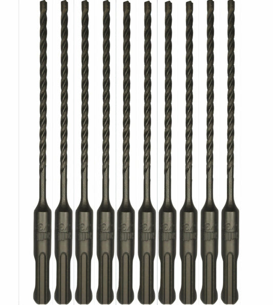 10-Pack SDS Plus 5/32" x 6" Rotary Hammer Drill Bits, Carbide Tipped for Brick, Stone and Concrete (Value Pack)