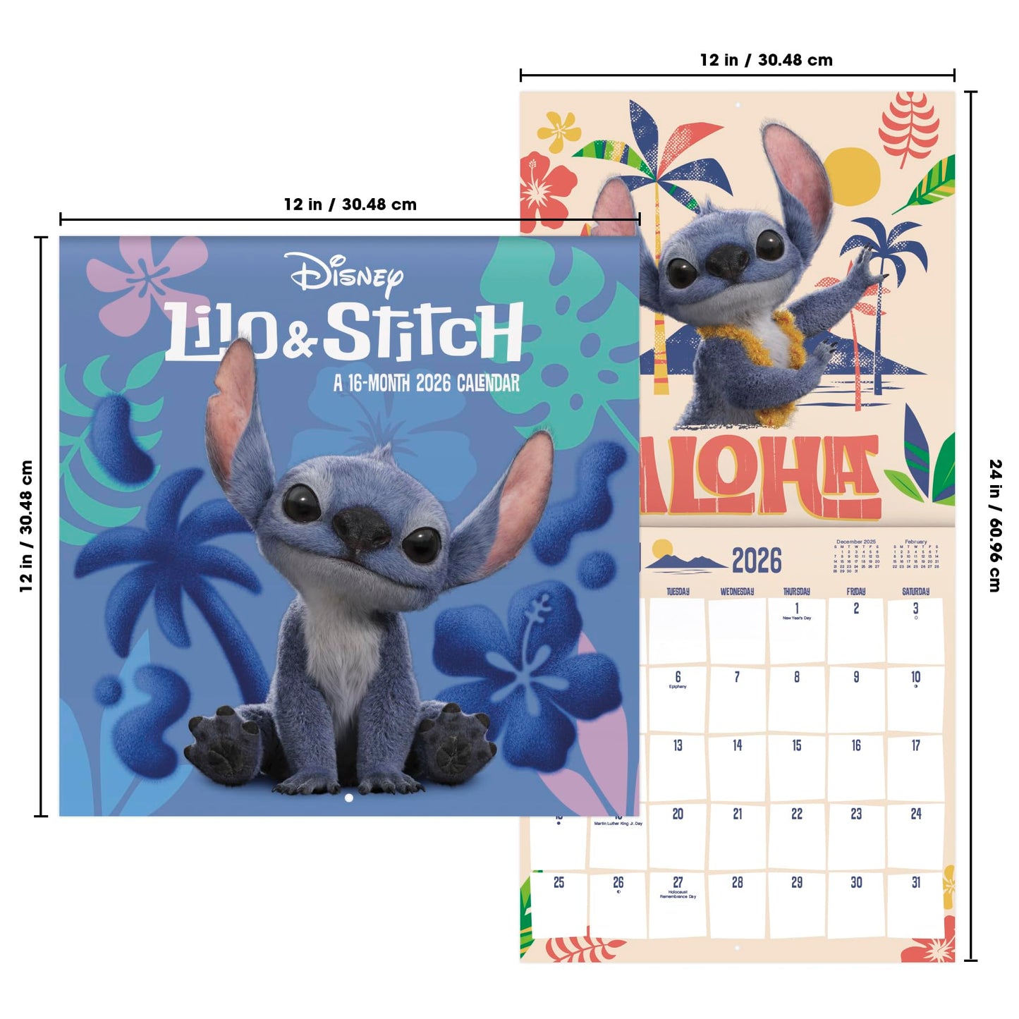 2026 Lilo and Stitch Live Action Wall Calendar