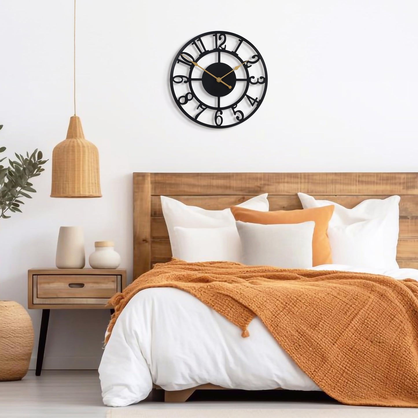 Arabic Numeral Wall Clock 10IN Battery Operated Black, Silent Non Ticking, Wall Clocks for Living Room Decor, Small Classic for School, Office, Home, Kitchen, Bedroom