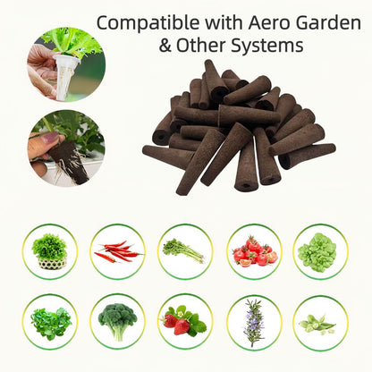 147Pcs Pod Kit for Aerogarden, Hydroponic Grow Anything Kit, 50 Grow Sponges, 50 Pod Labels, 12 Baskets, 12 Planting Domes