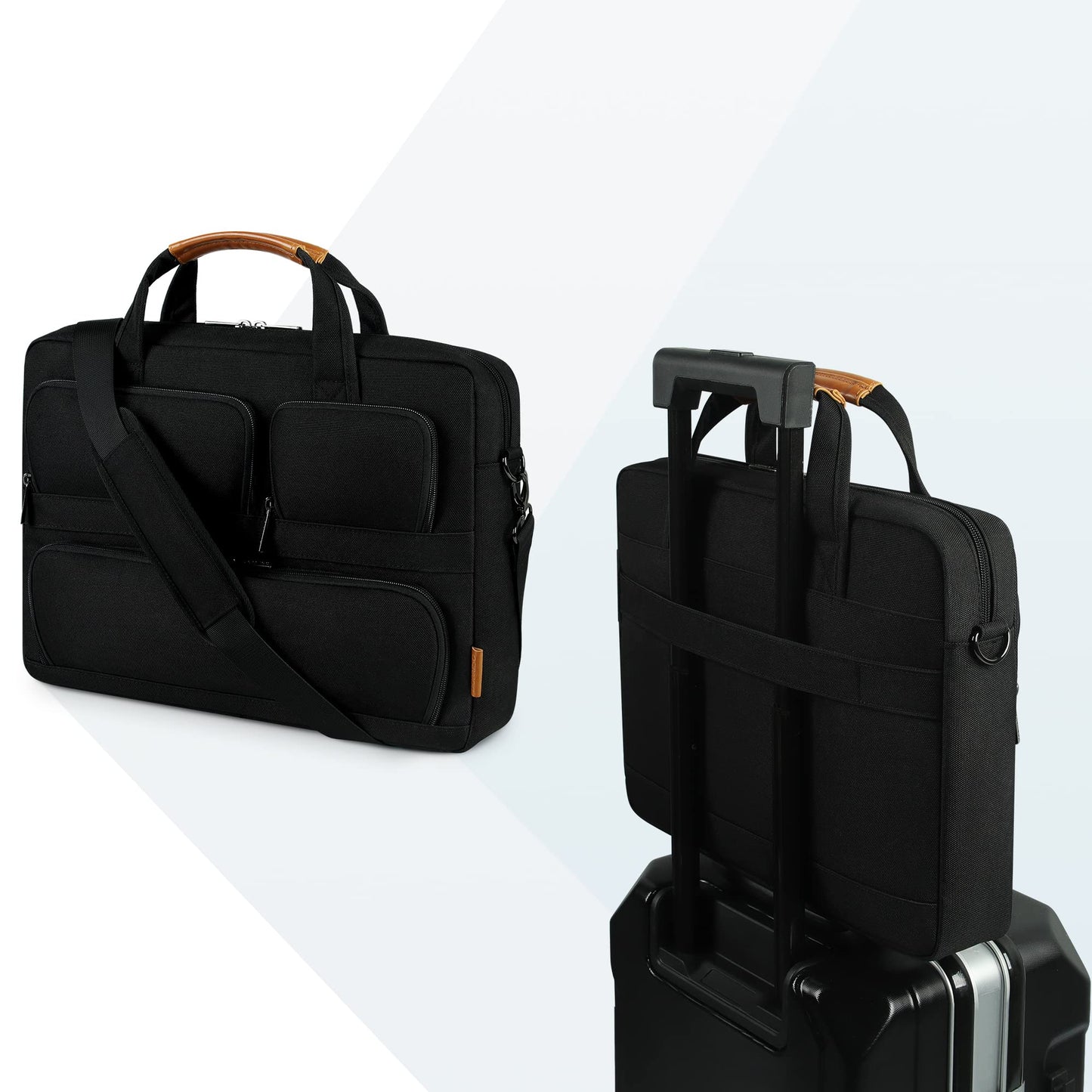 DOMISO 17-17.3 Inch Laptop Bag Business Briefcase Messenger Shoulder Bag Compatible with 17" Laptops/17.3" HP Pavilion/MSI GS73VR Stealth Pro/Dell/Acer/Asus,Black