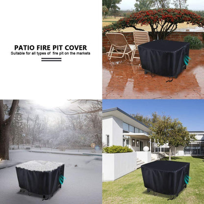 Aidetech Fire Pit Cover Square, 28 inch Waterproof Fire Pit Table Cover, Patio Gas Fireplace Covers - 28”L x 28”W x 25”H
