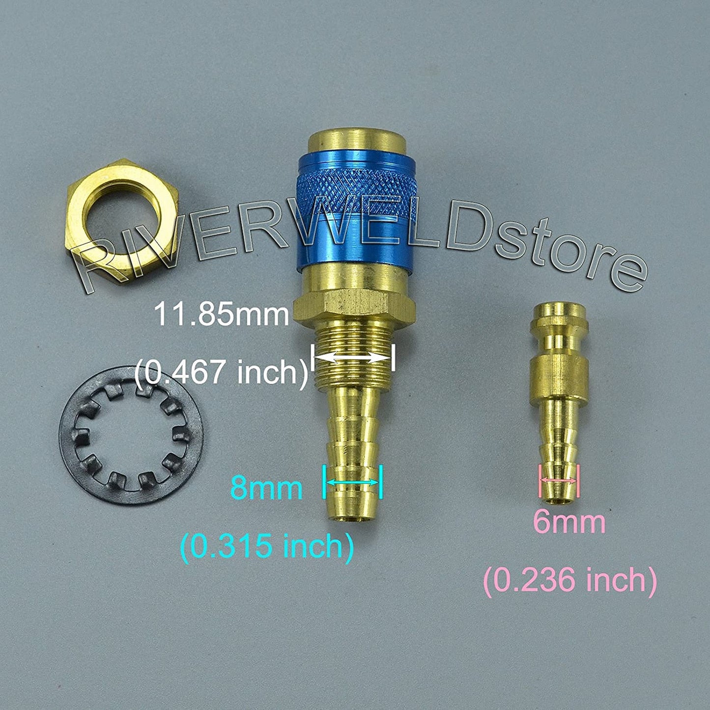 RIVERWELD Argon Quick Connect Fittings Hose Connector for QQ300 PTA DB SR WP 17 18 26 TIG Welding Torch 2set