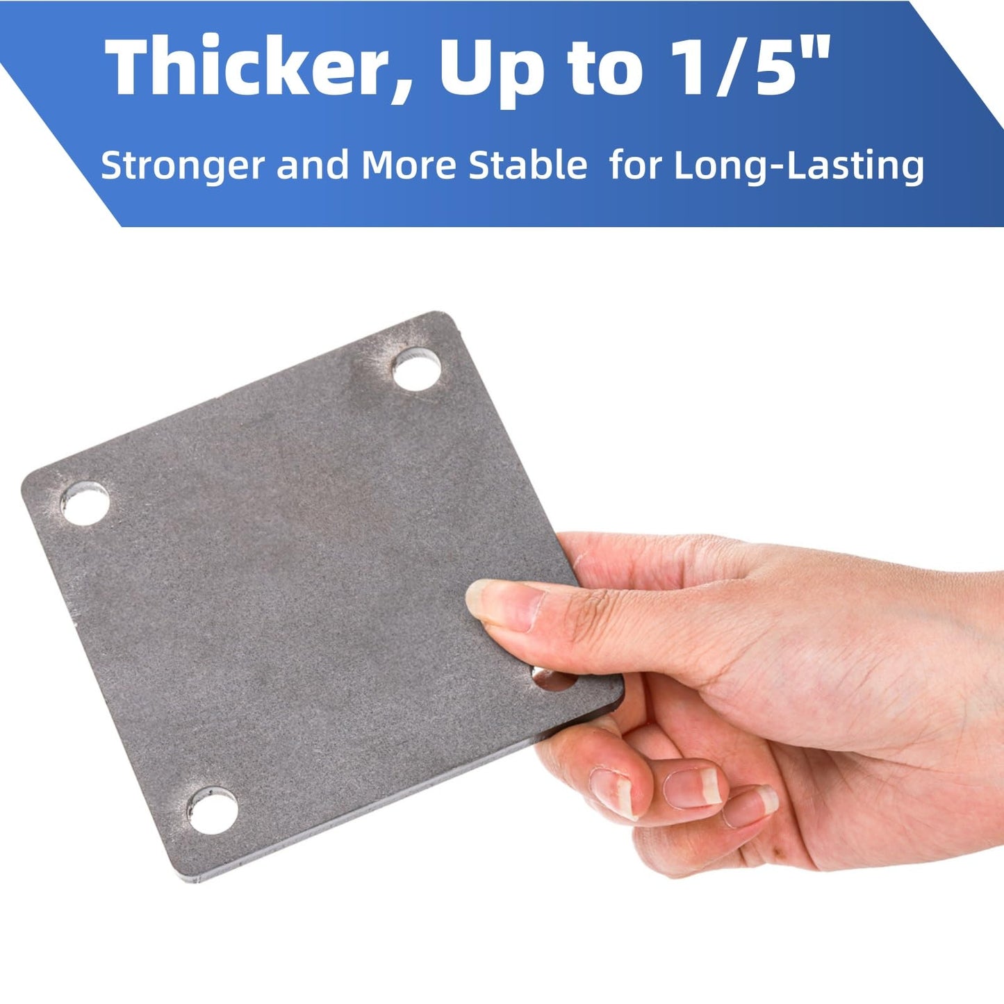 WRINGKIT 8 Pack Steel Plate with holes, 4'' x 4'' Flat Metal Plate, Laser Cut A36 Hot Rolled Mild Steel with Smooth Edges, Weldable Paintable Square Metal Sheets for Magnets, Industrial Use