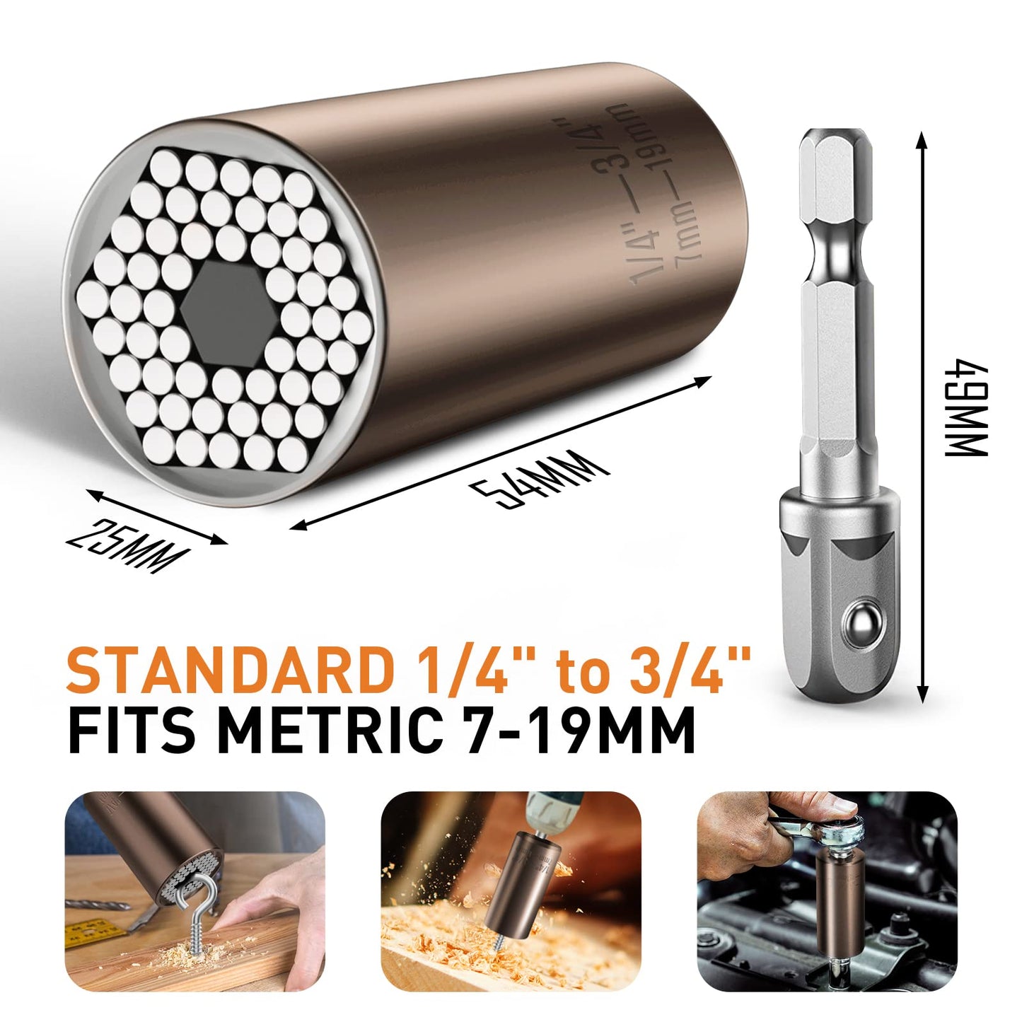 BIIB Valentines Day Gift for Him Gifts for Men Super Universal Socket Tools, Birthday Mens Gifts for Men Dad Him Husband Boyfriend, Dad Gift for Who Have Everything, Fathers Day Gift, Cool Gadgets