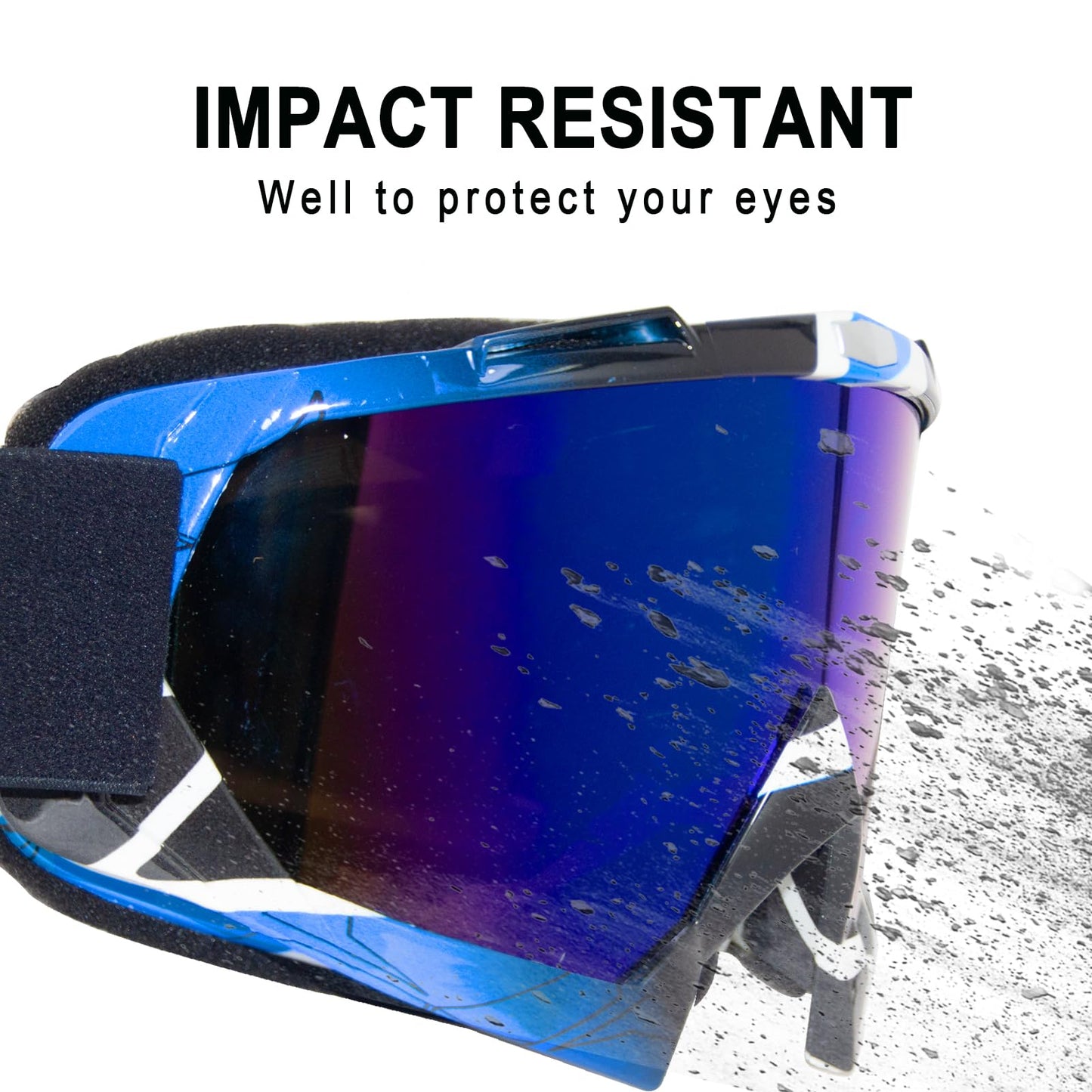 Dirt Bike Motorcycle ATV Motocross Goggles - UV 400 Offroad Mx Racing Helmet for Men Women Adults Youth Kids (示例： Cranberry Blue Frame+color Blue Lens)