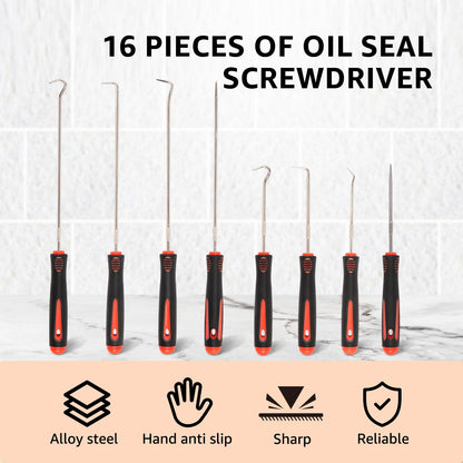 16Pcs Precision Hook and Pick Set Easy Removal Automotive Pick Tool Multipurpose Mechanic Pick and Hook Set for Remove Automotive Electronics Maintenance Home Repair