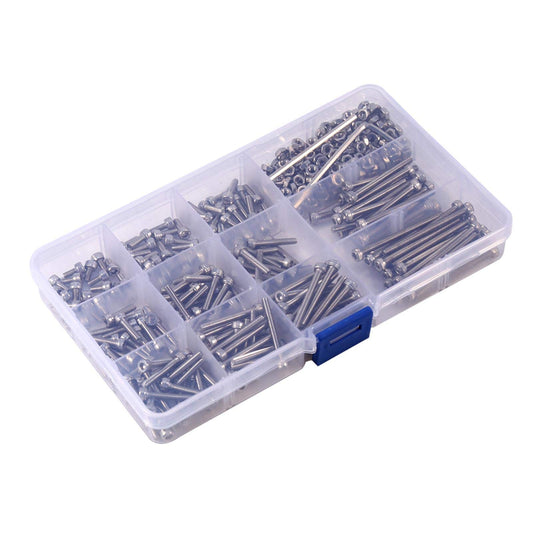 440 Pcs Stainless Steel Screws Nuts M3 x 6/8/10/12/16/18/20/25/30/35/40 mm Hex Socket Head Bolts Screws and Nuts Assortment + 2 Hex Keys