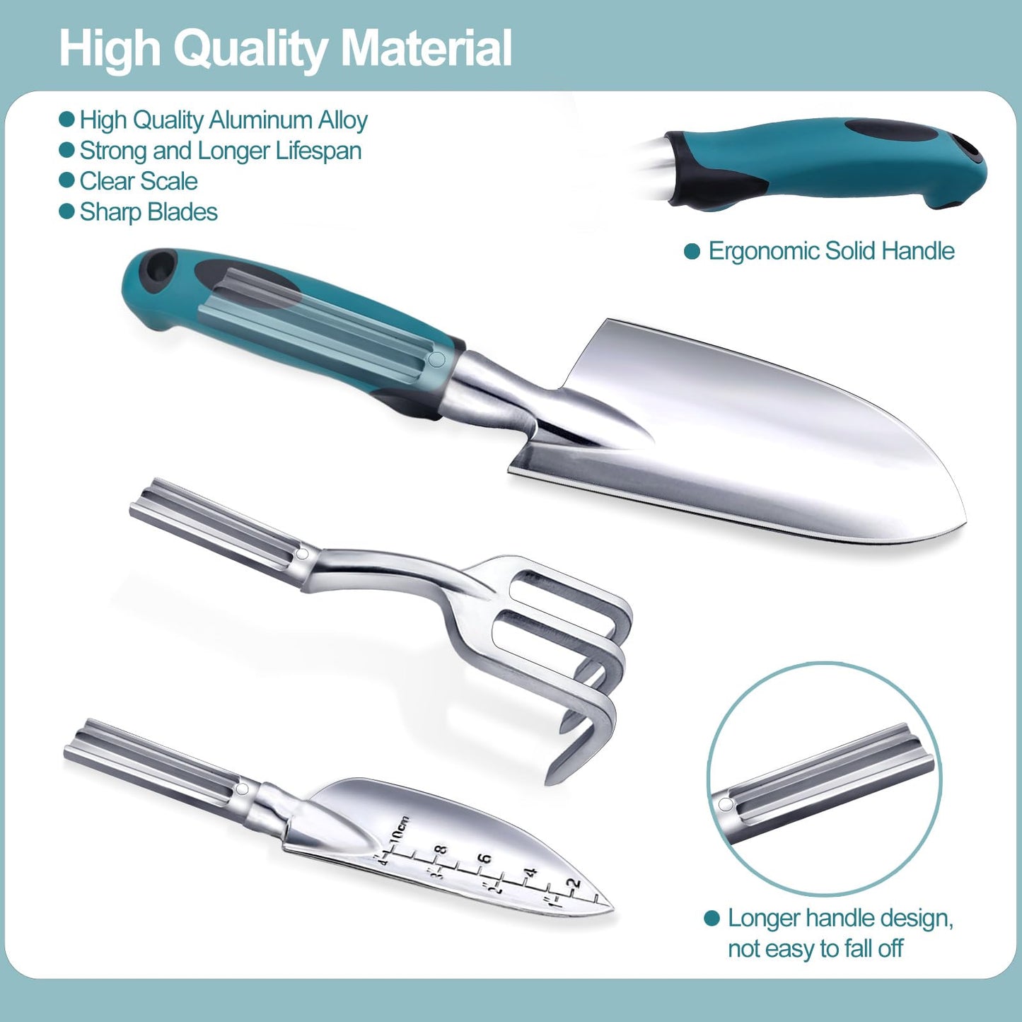 Kynup Gardening Tools 7-Piece, Heavy Duty Garden Tools Set with Non-Slip Handle, 29.5"x29.5"Repotting Mat, Hand Shovel, Gardening Hand Tools with Handbags and Gloves, Gardening Gifts for Women and Men