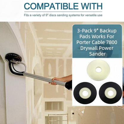 XHYdamile 3Pack 9" Sander Backup Pads,Works with a Variety of 9" Discs Sanding Systems, Compatible with Porter Cable 7800 Drywall Sander